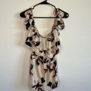 AMERICAN Eagle Women’s Cream Floral‎ Romper Size XS